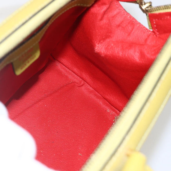 CELINE Hand Bag Leather Yellow Gold Auth 158409