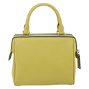 CELINE Hand Bag Leather Yellow Gold Auth 158409-2