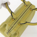 CELINE Hand Bag Leather Yellow Gold Auth 158409-6