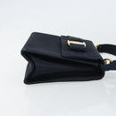 Salvatore Ferragamo Vala Hand Bag Canvas 2way Navy Gold Auth 158410-4