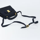 Salvatore Ferragamo Vala Hand Bag Canvas 2way Navy Gold Auth 158410-9