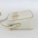 Salvatore Ferragamo Shoulder Bag Leather White Gold Auth 158412-4