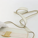 Salvatore Ferragamo Shoulder Bag Leather White Gold Auth 158412-8