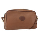 GUCCI Shoulder Bag Leather Brown Gold Auth 158413-1