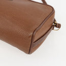 GUCCI Shoulder Bag Leather Brown Gold Auth 158413-10