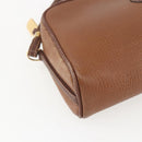GUCCI Shoulder Bag Leather Brown Gold Auth 158413-11