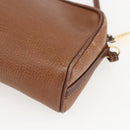 GUCCI Shoulder Bag Leather Brown Gold Auth 158413-12