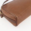 GUCCI Shoulder Bag Leather Brown Gold Auth 158413-13
