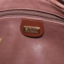 GUCCI Shoulder Bag Leather Brown Gold Auth 158413-15