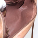 GUCCI Shoulder Bag Leather Brown Gold Auth 158413-17
