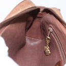 GUCCI Shoulder Bag Leather Brown Gold Auth 158413-19