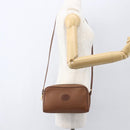 GUCCI Shoulder Bag Leather Brown Gold Auth 158413-22