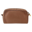 GUCCI Shoulder Bag Leather Brown Gold Auth 158413-3