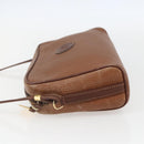 GUCCI Shoulder Bag Leather Brown Gold Auth 158413-4