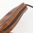GUCCI Shoulder Bag Leather Brown Gold Auth 158413-6