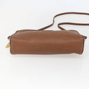 GUCCI Shoulder Bag Leather Brown Gold Auth 158413-9