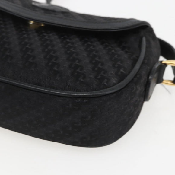 GUCCI Shoulder Bag Old Gucci Black Gold Auth 158414
