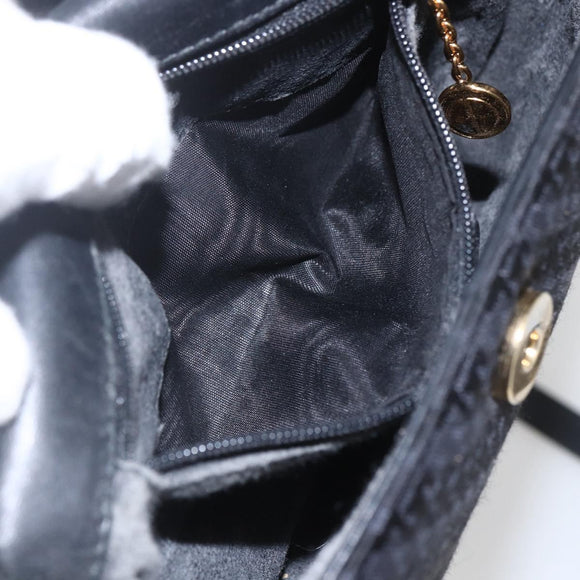 GUCCI Shoulder Bag Old Gucci Black Gold Auth 158414