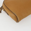LOEWE Shoulder Bag Leather Beige Gold Auth 158415-14