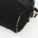 GUCCI GG Canvas Web Sherry Line Shoulder Bag Black Gold Auth 158418-9