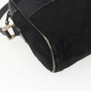 GUCCI GG Canvas Web Sherry Line Shoulder Bag Black Gold Auth 158418-14