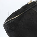 GUCCI GG Canvas Web Sherry Line Shoulder Bag Black Gold Auth 158418-10