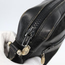 GUCCI GG Canvas Web Sherry Line Shoulder Bag Black Gold Auth 158418-11