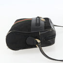 GUCCI GG Canvas Web Sherry Line Shoulder Bag Black Gold Auth 158418-4