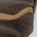 CELINE Macadam Canvas Hand Bag PVC Leather Brown Gold Auth 158419-12
