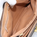 CELINE Macadam Canvas Hand Bag PVC Leather Brown Gold Auth 158419-17