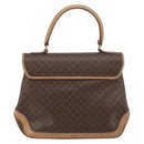 CELINE Macadam Canvas Hand Bag PVC Leather Brown Gold Auth 158419-3
