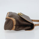 CELINE Macadam Canvas Hand Bag PVC Leather Brown Gold Auth 158419-4