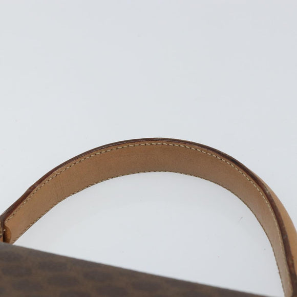 CELINE Macadam Canvas Hand Bag PVC Leather Brown Gold Auth 158419
