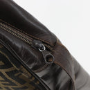 FENDI Zucca Canvas Shoulder Bag Black Brown Auth 158420-10