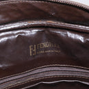 FENDI Zucca Canvas Shoulder Bag Black Brown Auth 158420-17
