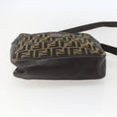 FENDI Zucca Canvas Shoulder Bag Black Brown Auth 158420-5