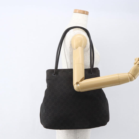 GUCCI GG Canvas Tote Bag Black 101341 Auth 158421