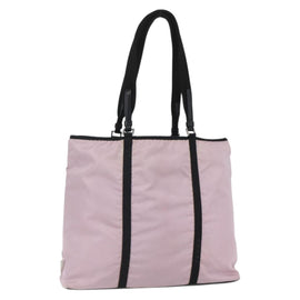 PRADA Tote Bag Nylon Pink Silver Auth 158422