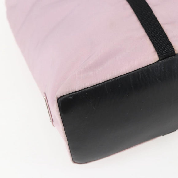 PRADA Tote Bag Nylon Pink Silver Auth 158422