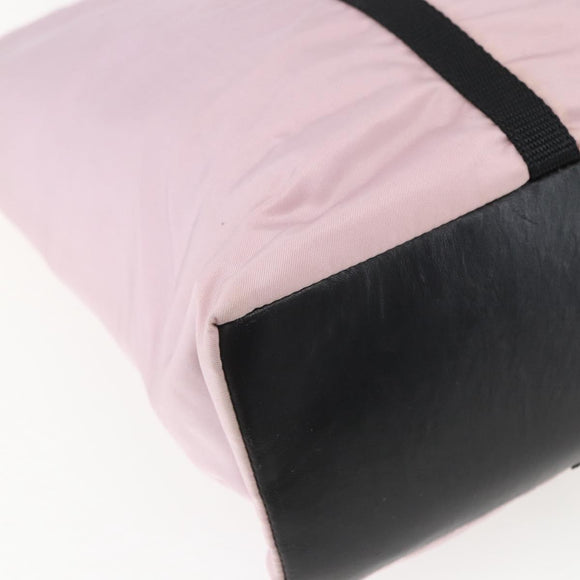 PRADA Tote Bag Nylon Pink Silver Auth 158422