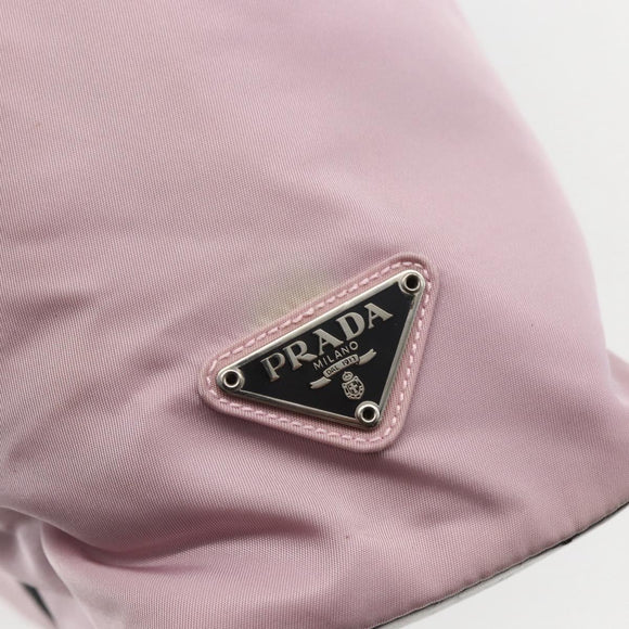 PRADA Tote Bag Nylon Pink Silver Auth 158422