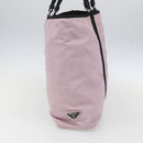 PRADA Tote Bag Nylon Pink Silver Auth 158422-3