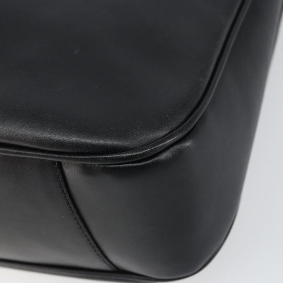 GUCCI Bamboo Shoulder Bag Leather 2way Black Gold 001 1638 2123 Auth 158423