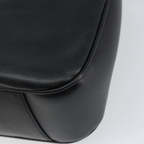 GUCCI Bamboo Shoulder Bag Leather 2way Black Gold 001 1638 2123 Auth 158423