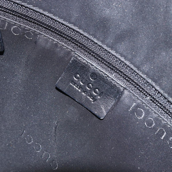 GUCCI Bamboo Shoulder Bag Leather 2way Black Gold 001 1638 2123 Auth 158423