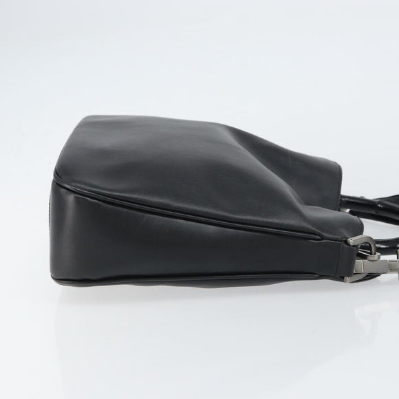 GUCCI Bamboo Shoulder Bag Leather 2way Black Gold 001 1638 2123 Auth 158423