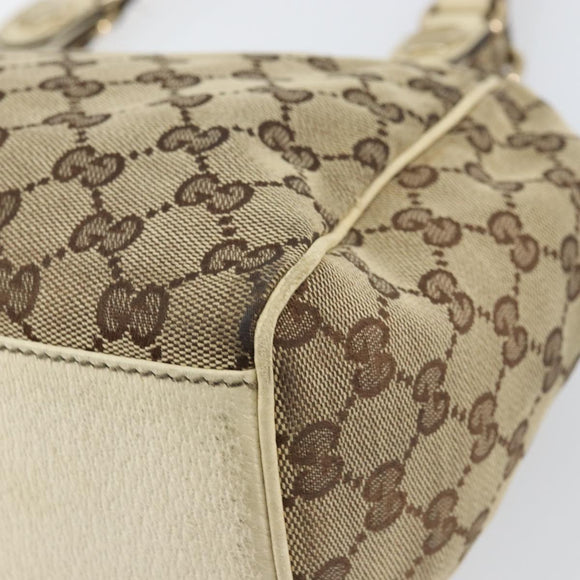 GUCCI GG Canvas Tote Bag Beige Gold 154982 Auth 158424