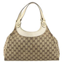 GUCCI GG Canvas Tote Bag Beige Gold 154982 Auth 158424-13