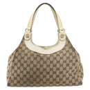 GUCCI GG Canvas Tote Bag Beige Gold 154982 Auth 158424-2