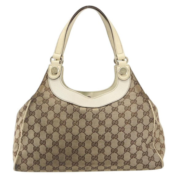 GUCCI GG Canvas Tote Bag Beige Gold 154982 Auth 158424